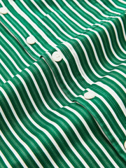 9-13 yrs Cotton-Poplin Striped Oversize Shirt in Green/White | Reiss Onsale