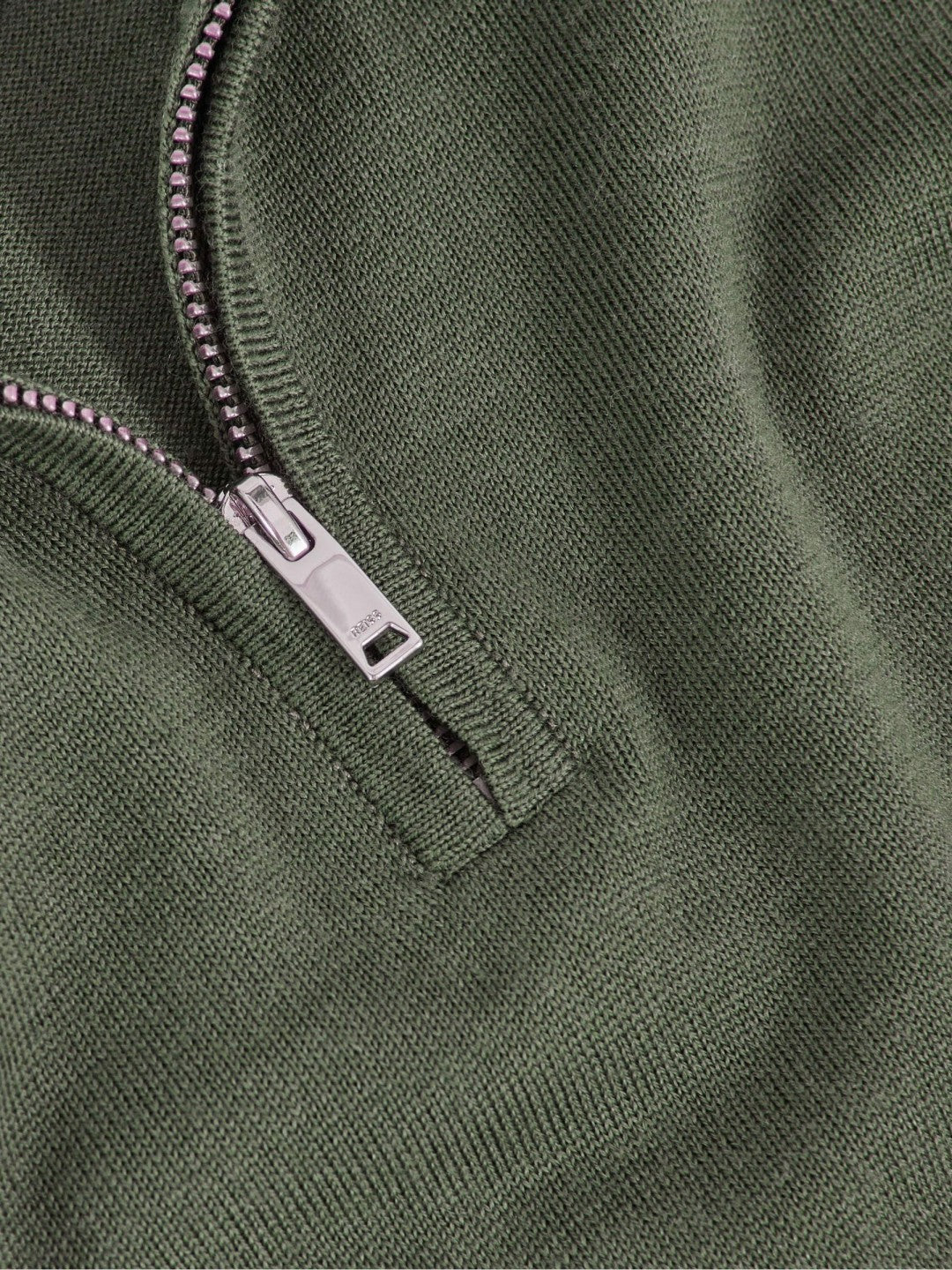 3-9 yrs Merino Wool Half-Zip Funnel Neck Jumper in Kale Green | Reiss Sale