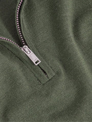 3-9 yrs Merino Wool Half-Zip Funnel Neck Jumper in Kale Green | Reiss Sale
