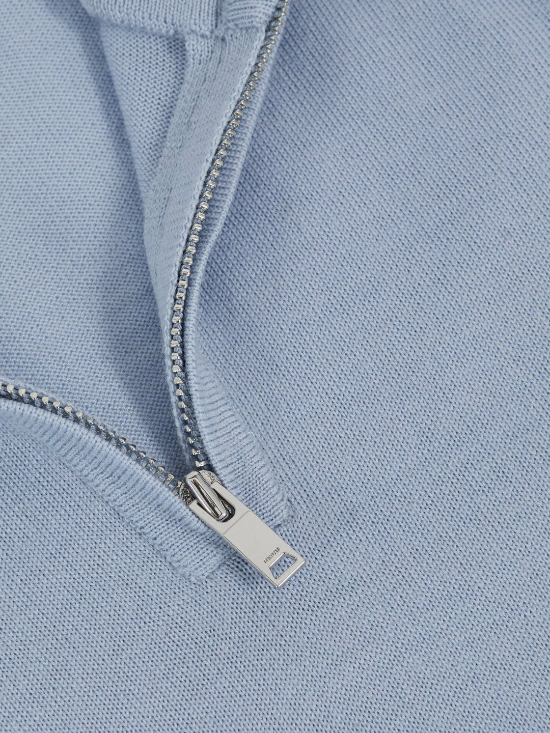 3-9 yrs Merino Wool Half-Zip Funnel Neck Jumper in Soft Blue Melange | Reiss For Sale