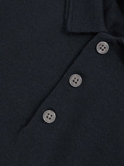 3-9 yrs Merino Wool Short Sleeve Polo Shirt in Midnight Navy | Reiss For Sale