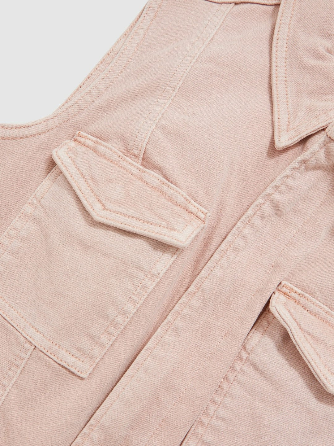 Good American Denim Zipped Mini Dress in Petal Pink | Reiss Near Me