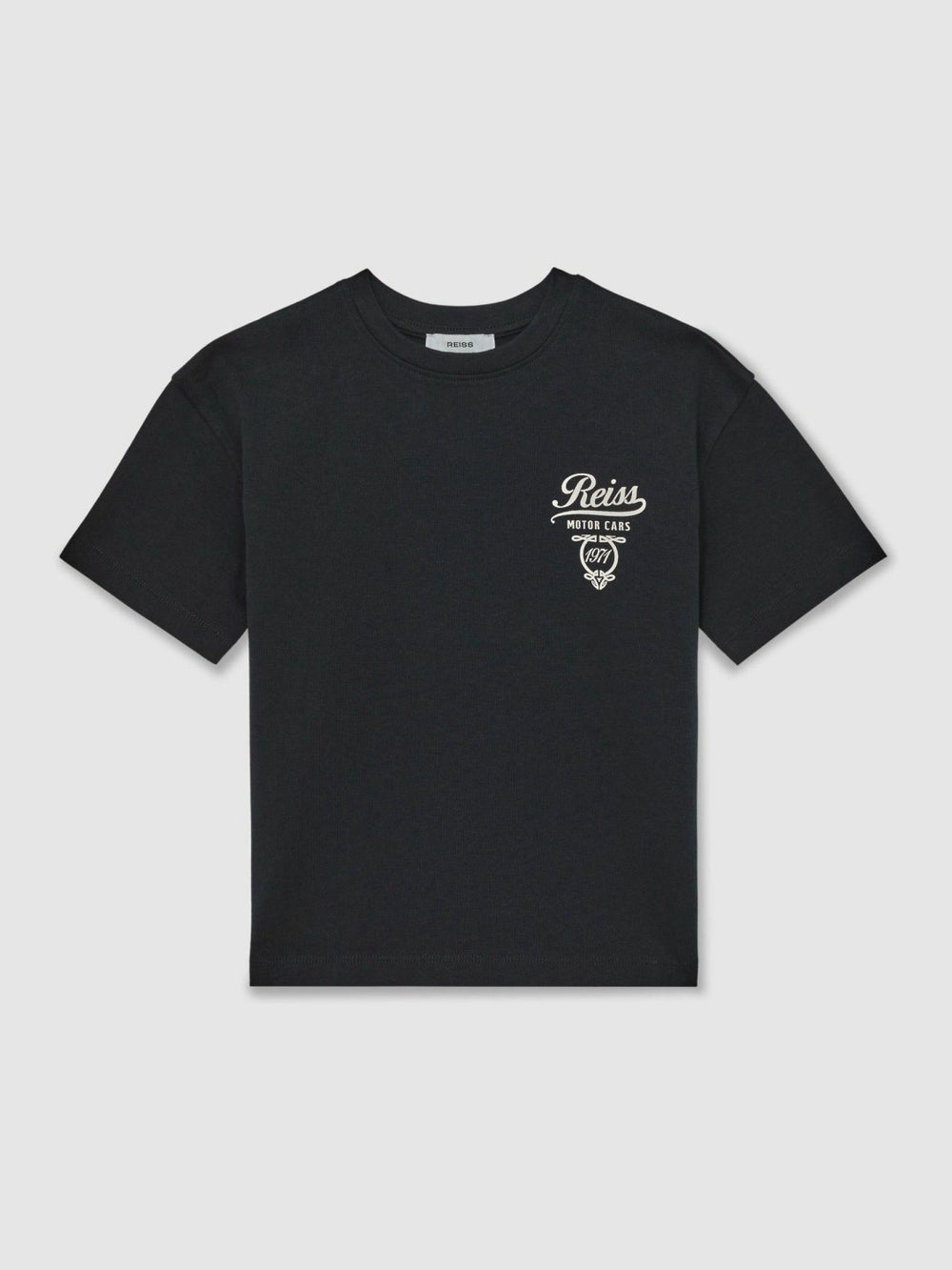 3-9 yrs Cotton Motor Cars-Print T-Shirt in Washed Blue/White | Reiss Onsale
