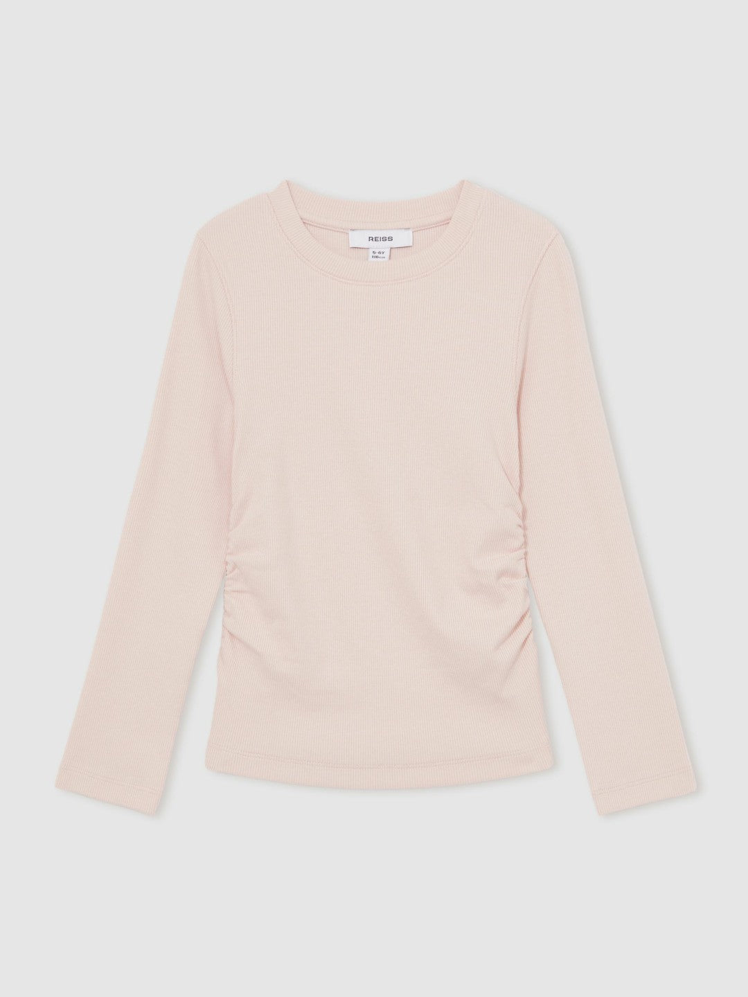 4-9 yrs Cotton Ruched Long-Sleeve T-Shirt with Stretch in Pale Pink | Reiss Near Me
