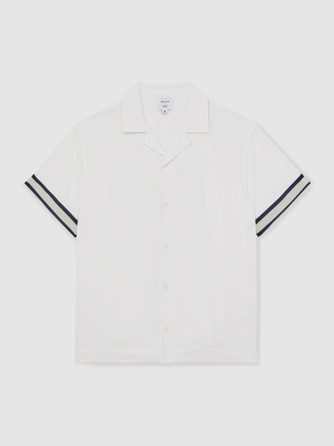 | Ché Stripe-Cuff Shirt in White | Reiss USA
