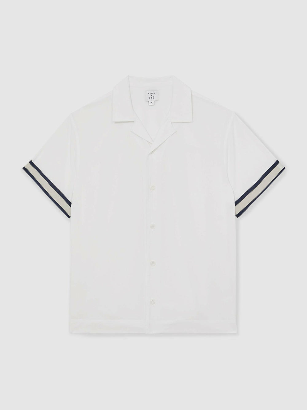 | Ché Stripe-Cuff Shirt in White | Reiss USA