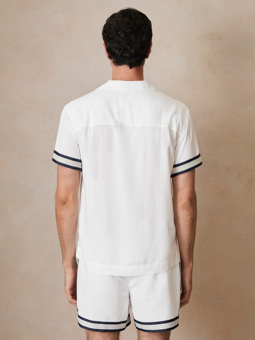 | Ché Stripe-Cuff Shirt in White | Reiss USA