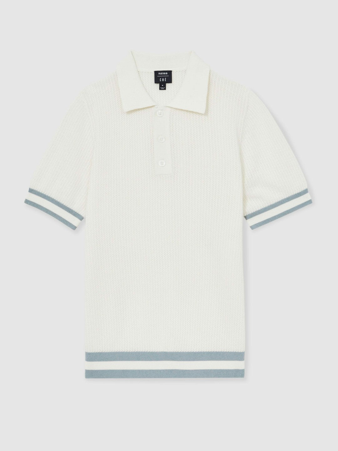 | Ché Cotton Knit Polo Shirt in White | Reiss US