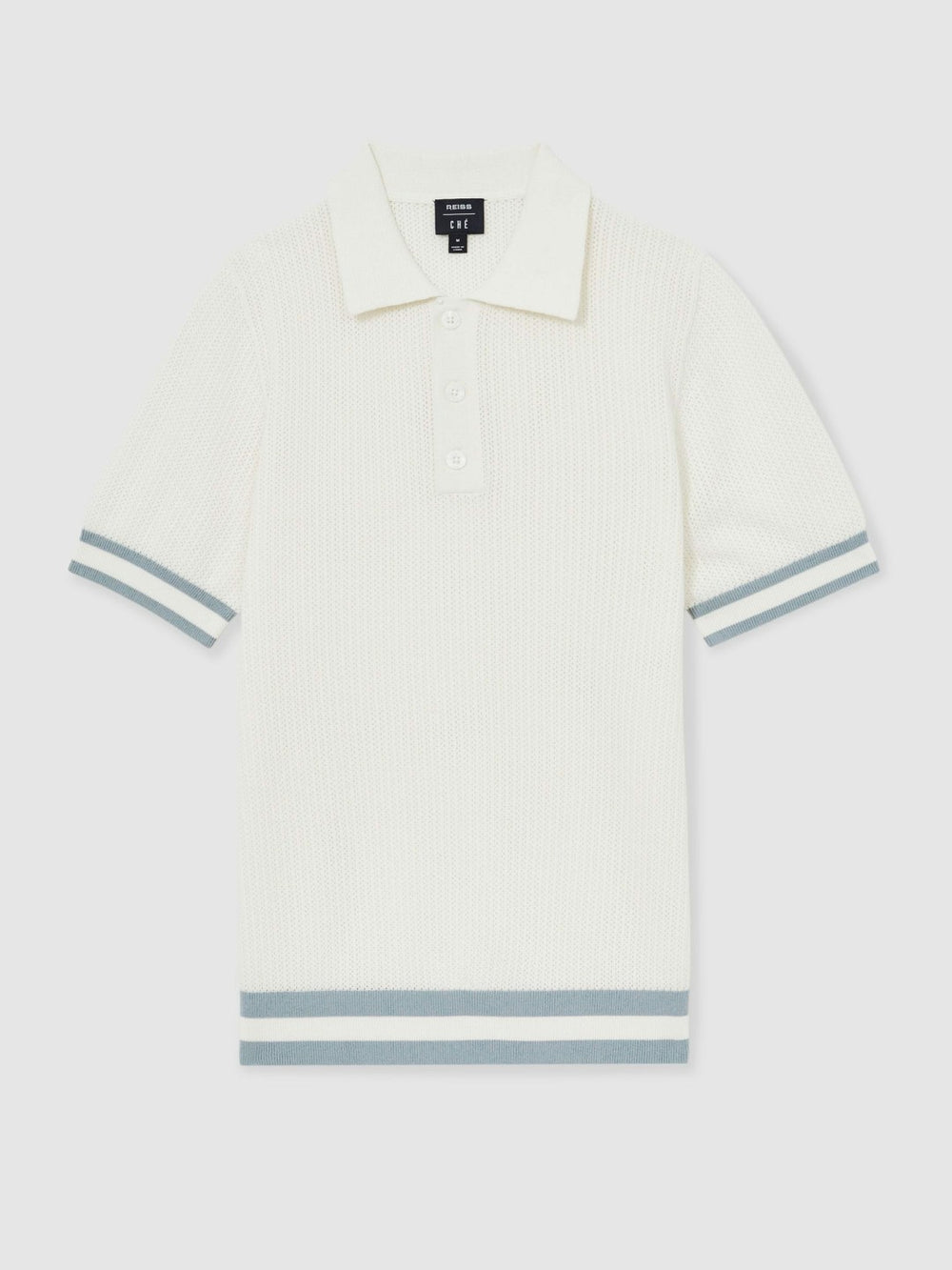 | Ché Cotton Knit Polo Shirt in White | Reiss US