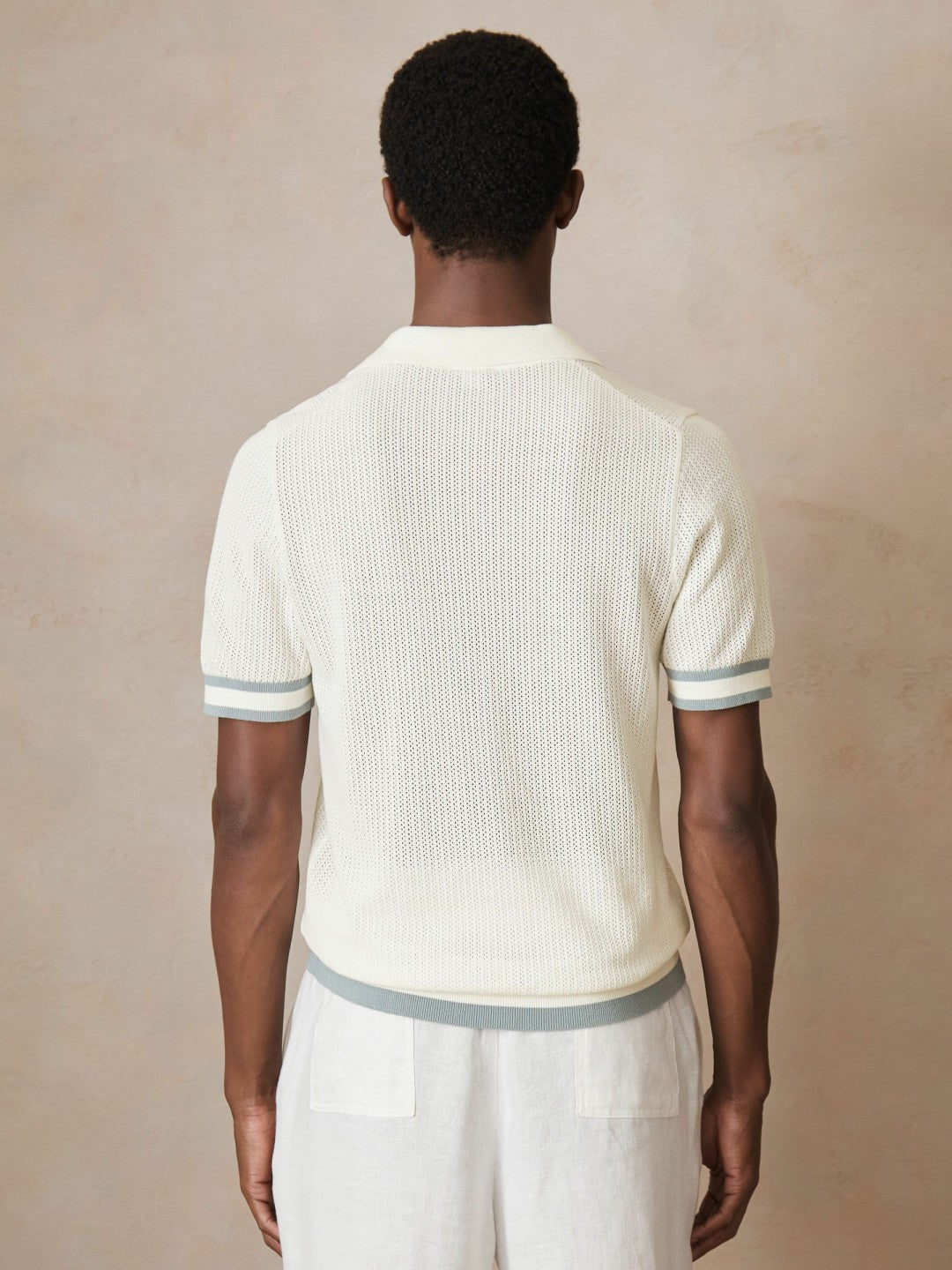 | Ché Cotton Knit Polo Shirt in White | Reiss US