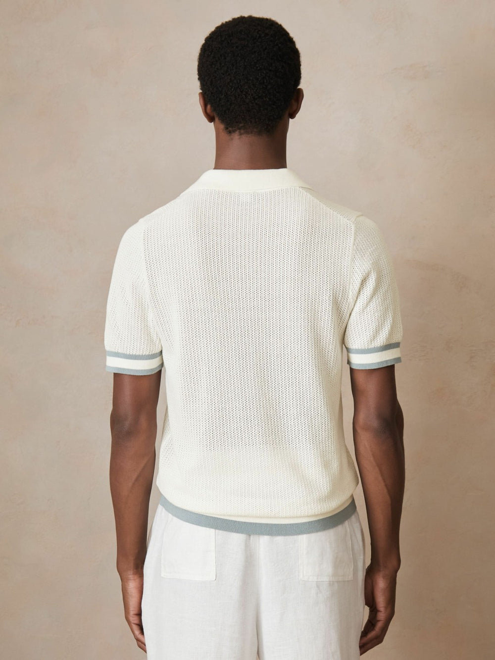 | Ché Cotton Knit Polo Shirt in White | Reiss US