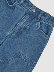 13-14 yrs Straight-Leg Carpenter Jeans in Mid Blue | Reiss USA