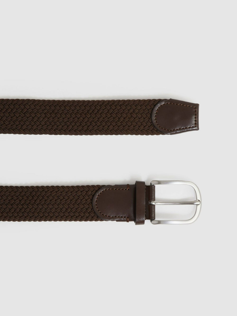 Basket Weave Belt in Dark Brown | Reiss US