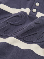 3-9 yrs Cotton Logo-Embossed Knit Polo Shirt in Indigo Blue/White | Reiss For Sale