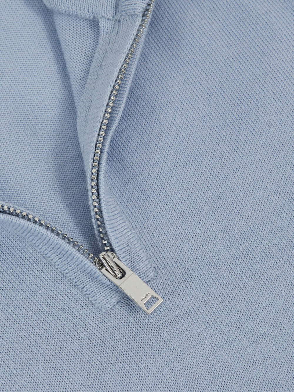 13-14 yrs Merino Wool Half-Zip Funnel Neck Jumper in Soft Blue Melange | Reiss