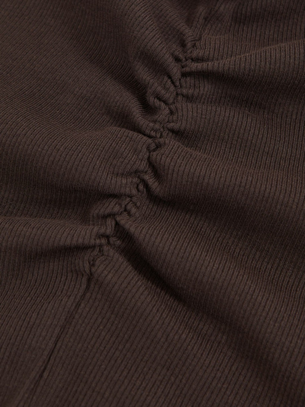 13-14 yrs Cotton Ruched Long-Sleeve T-Shirt with Stretch in Chocolate | Reiss