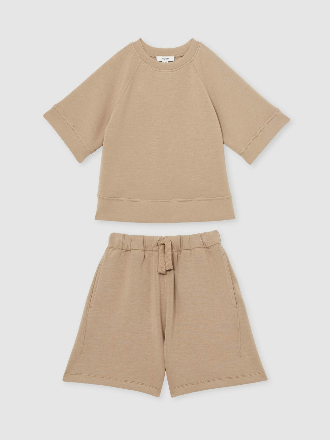 3-9 yrs Modal-Blend Sweatshirt And Shorts Set in Mink | Reiss For Sale