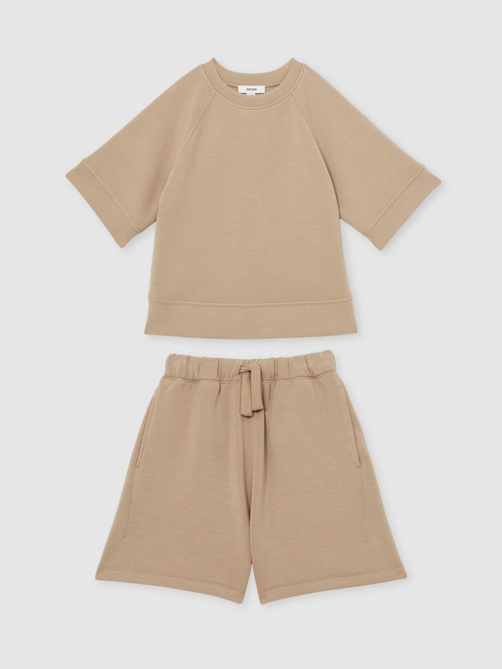 3-9 yrs Modal-Blend Sweatshirt And Shorts Set in Mink | Reiss For Sale