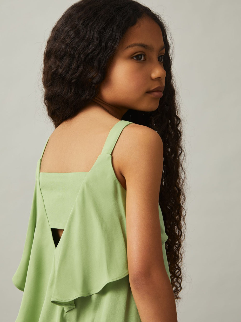 9-13 yrs Handkerchief-Hem Sleeveless Dress in Green | Reiss Near Me