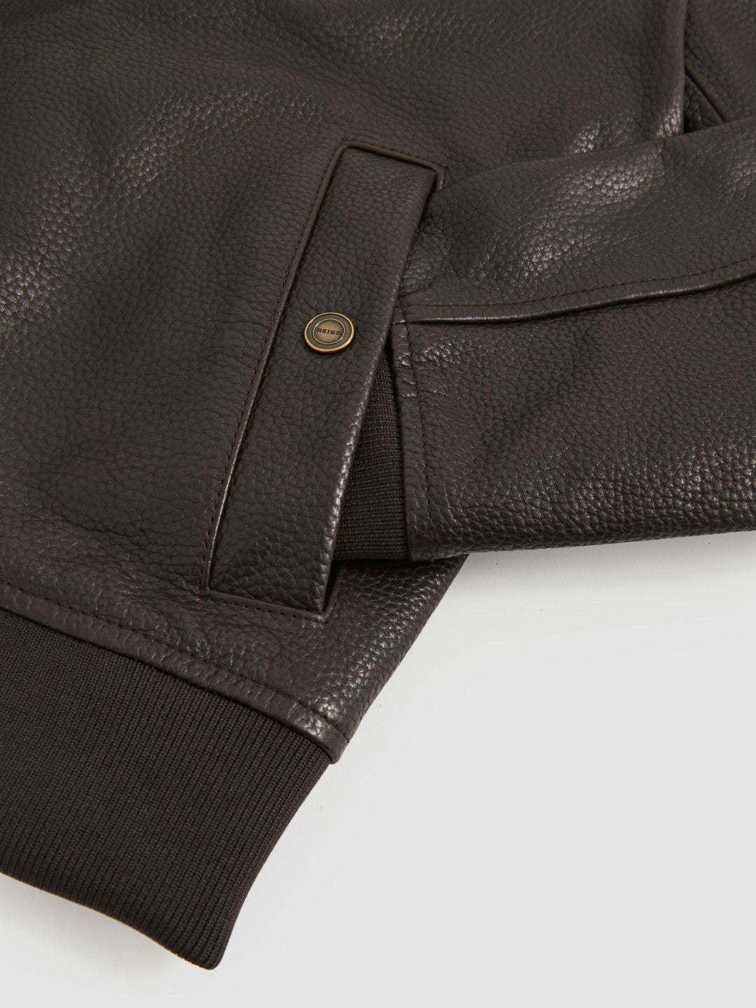 Leather Bomber Jacket in Brown | Reiss