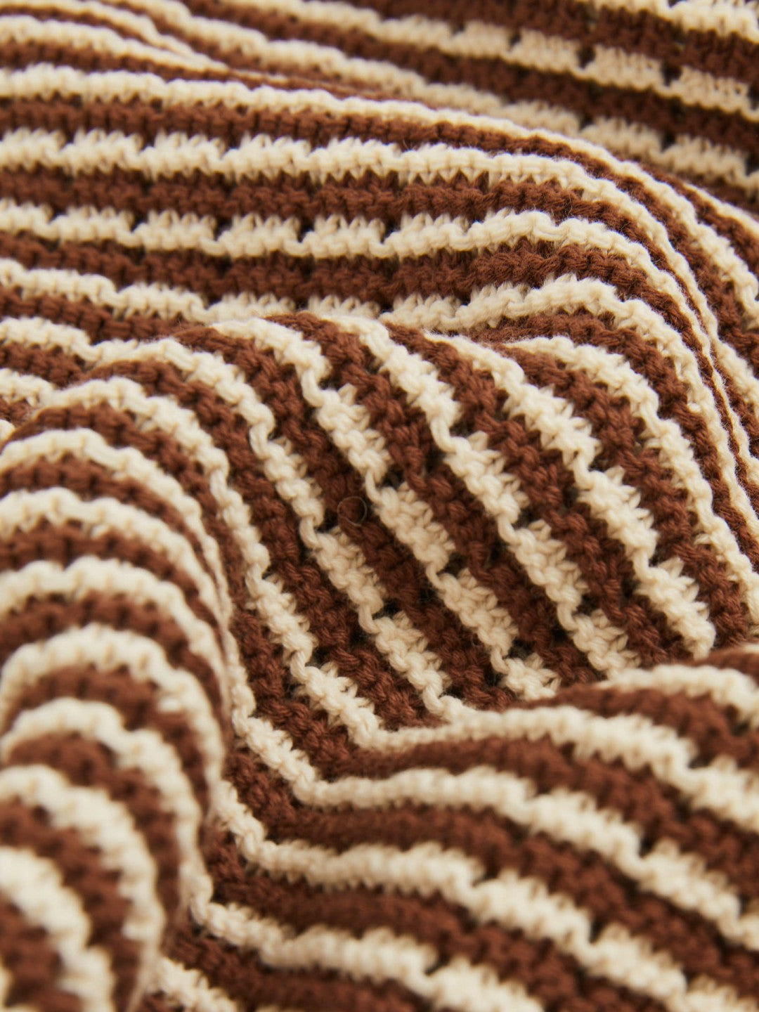 Cotton Textured Knit Stripe Polo Shirt in Tobacco Brown/ Off White | Reiss Near Me