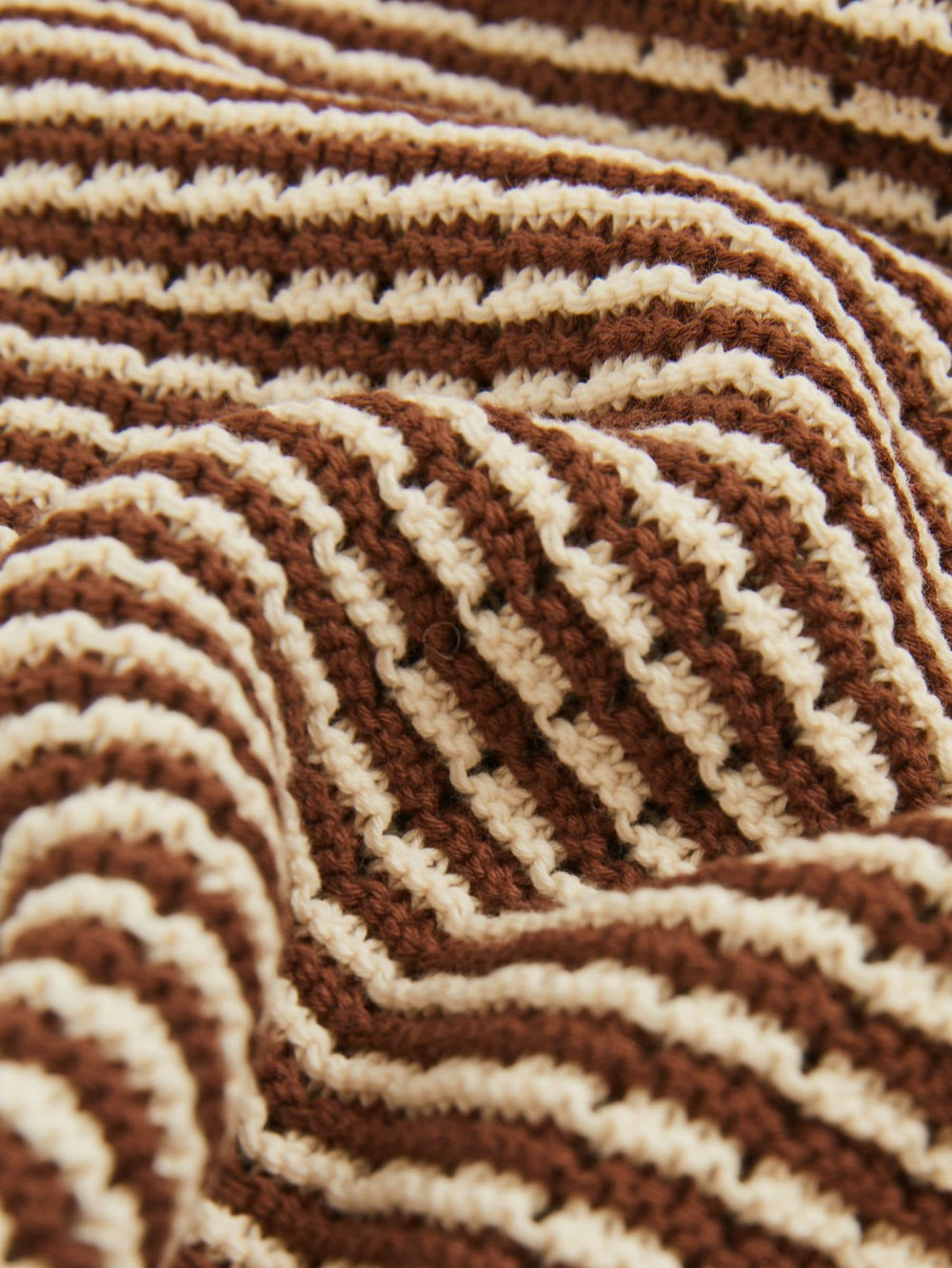 Cotton Textured Knit Stripe Polo Shirt in Tobacco Brown/ Off White | Reiss Near Me