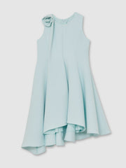 13-14 yrs Flower-Detail Fit-And-Flare Dress in Blue | Reiss Onsale