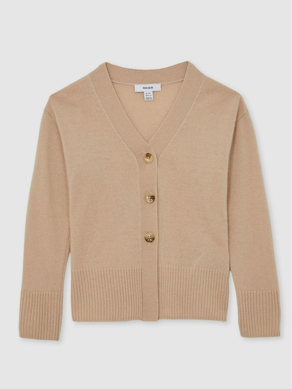 13-14 yrs Wool-Blend Fitted Cardigan With Cashmere in Neutral | Reiss Near Me
