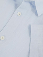 9-13 yrs Short Sleeve Linen Shirt in Pale Blue | Reiss For Sale