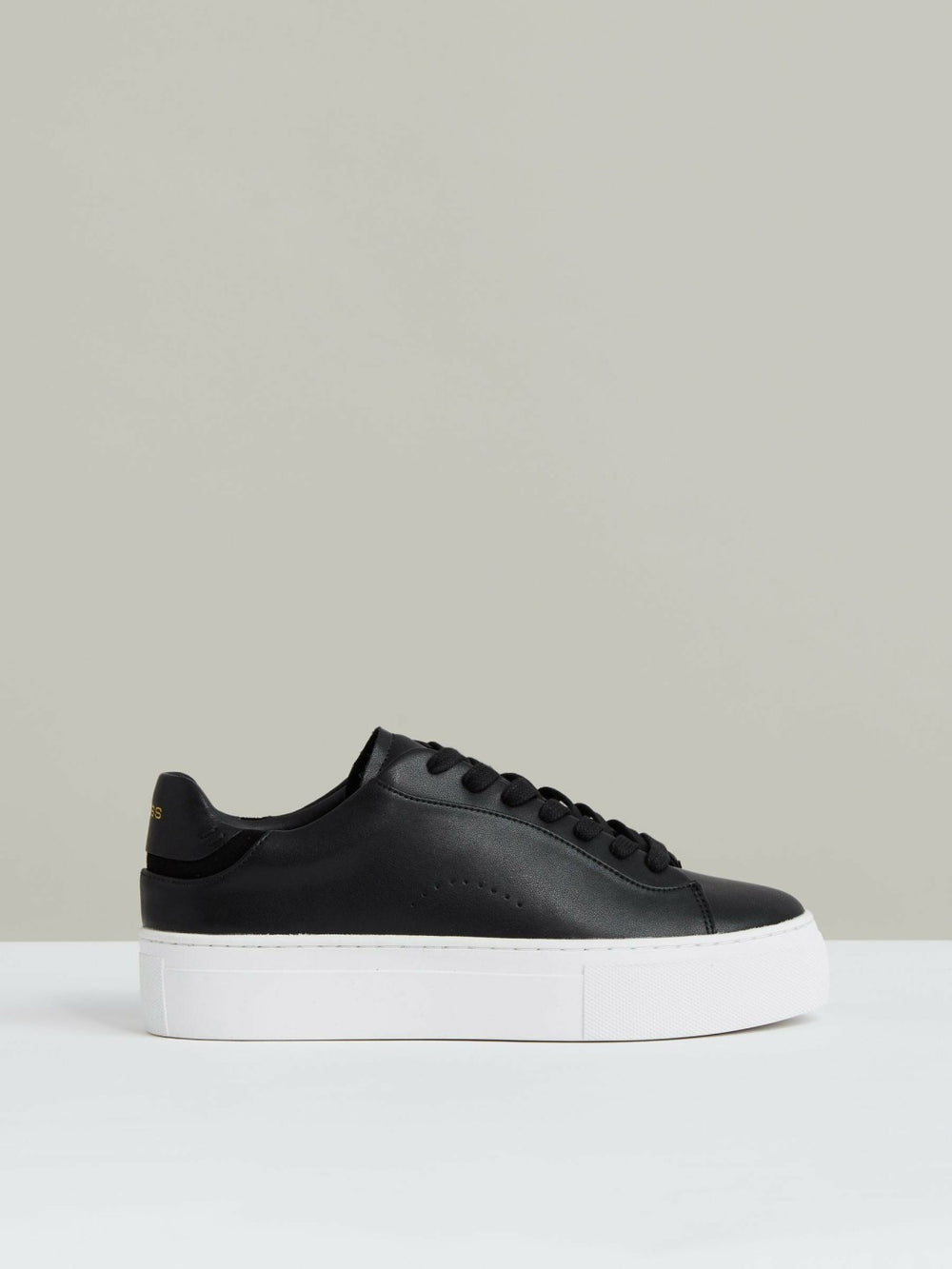Leather Low-Top Trainers in Black | Reiss For Sale