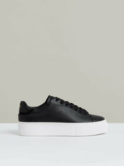 Leather Low-Top Trainers in Black | Reiss For Sale