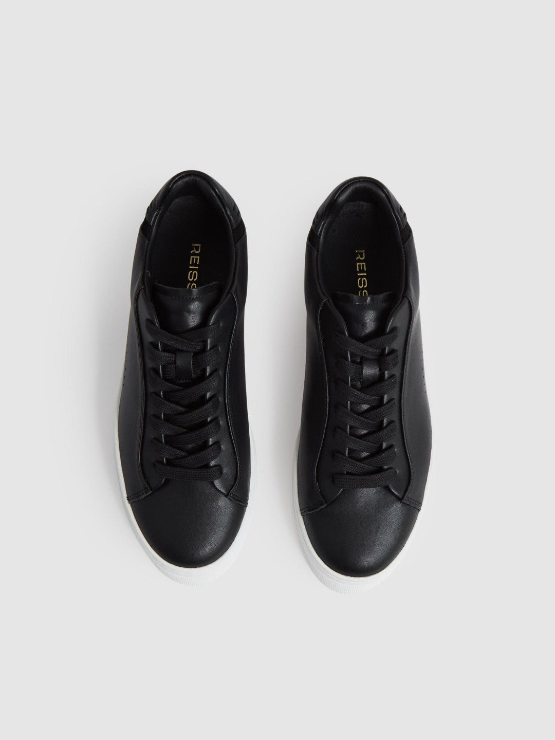 Leather Low-Top Trainers in Black | Reiss For Sale