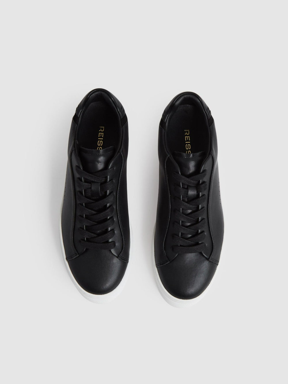 Leather Low-Top Trainers in Black | Reiss For Sale