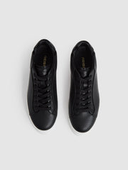 Leather Low-Top Trainers in Black | Reiss For Sale