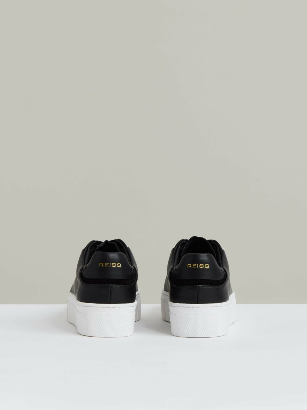 Leather Low-Top Trainers in Black | Reiss For Sale