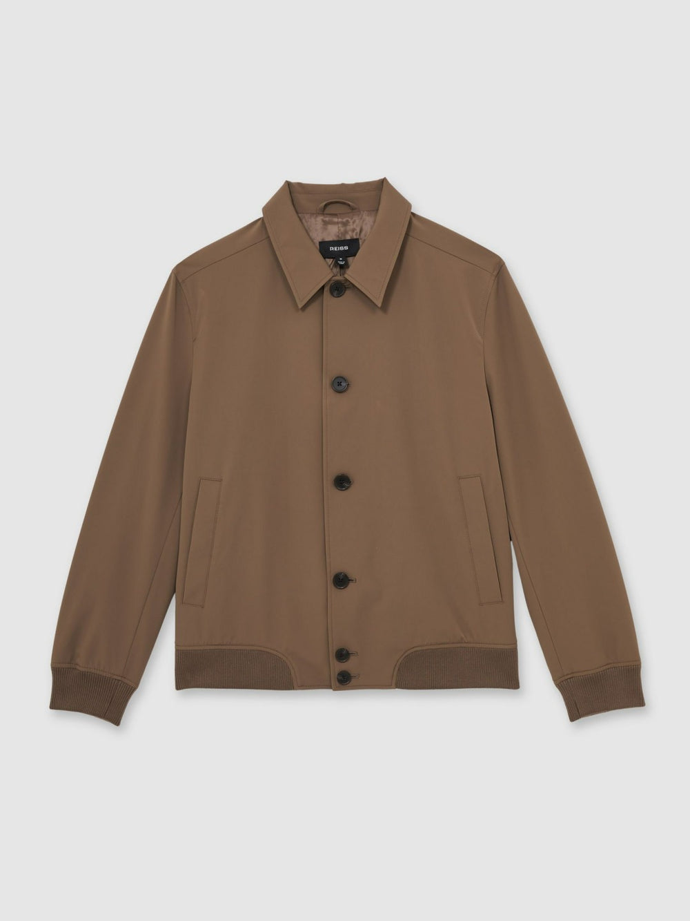 Technical Button Through Jacket in Chestnut Brown | Reiss US