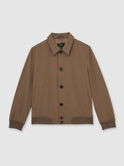 Technical Button Through Jacket in Chestnut Brown | Reiss US