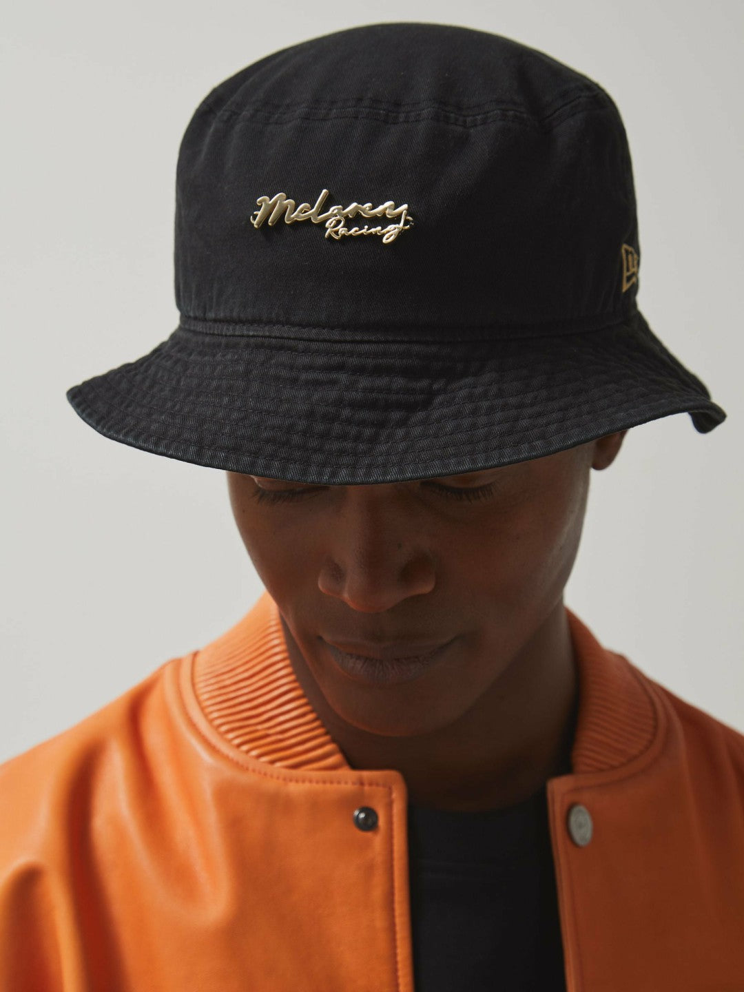 Unisex Fit McLaren Racing Cotton Bucket Hat in Black | Reiss USA