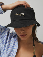 Unisex Fit McLaren Racing Cotton Bucket Hat in Black | Reiss USA