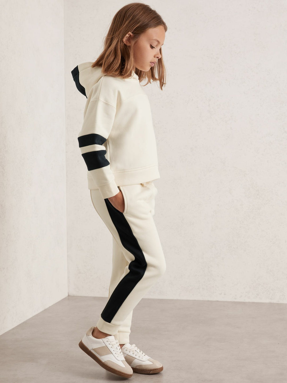 Cotton-Blend Joggers and Hoodie Set in Ecru | Reiss For Sale