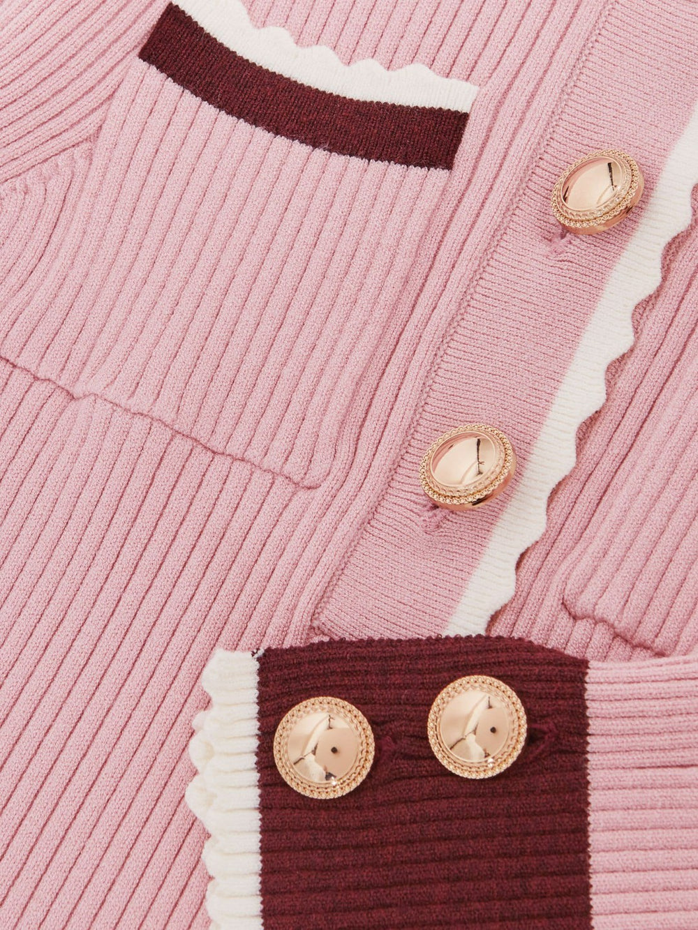 13-14 yrs Scallop-Trim Rib-Knit Dress in Pink | Reiss Discount