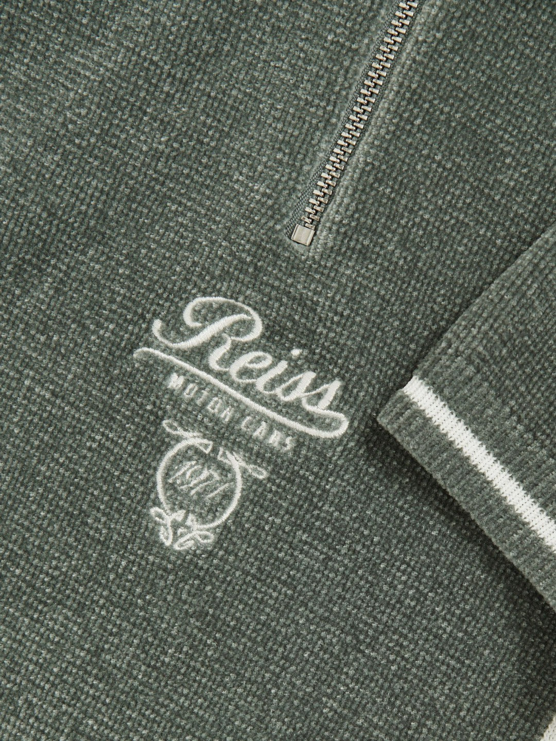 3-9 yrs Chenille Tipped Motor Cars Polo Shirt in Dark Sage Green/White | Reiss Onsale