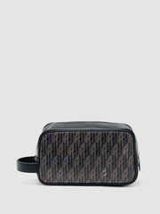 Coated Canvas Monogram Wash Bag in Grey Multi | Reiss US