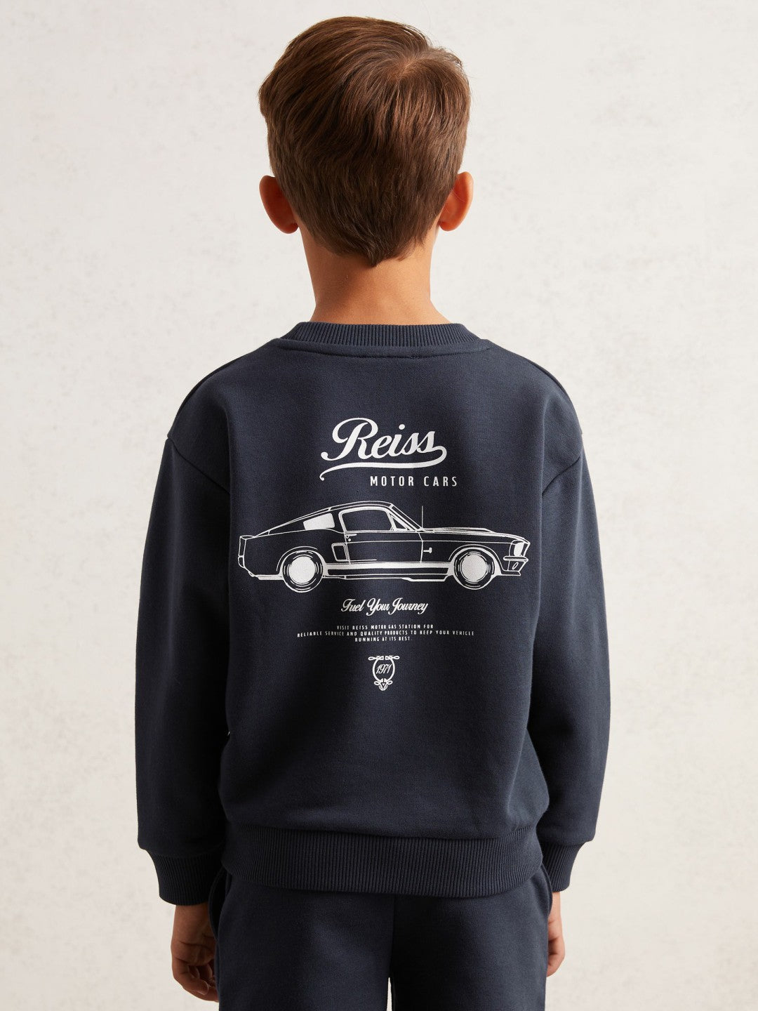9-13 yrs Cotton Blend Motor Cars Sweatshirt in Washed Blue | Reiss Discount