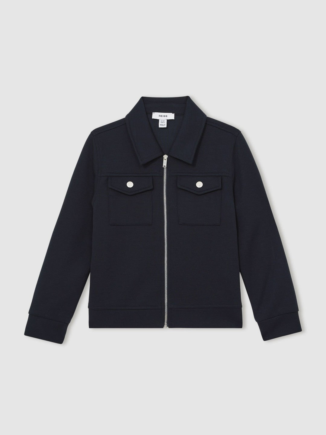 3-9 yrs Interlock Zip Through Overshirt in Navy Blue | Reiss For Sale