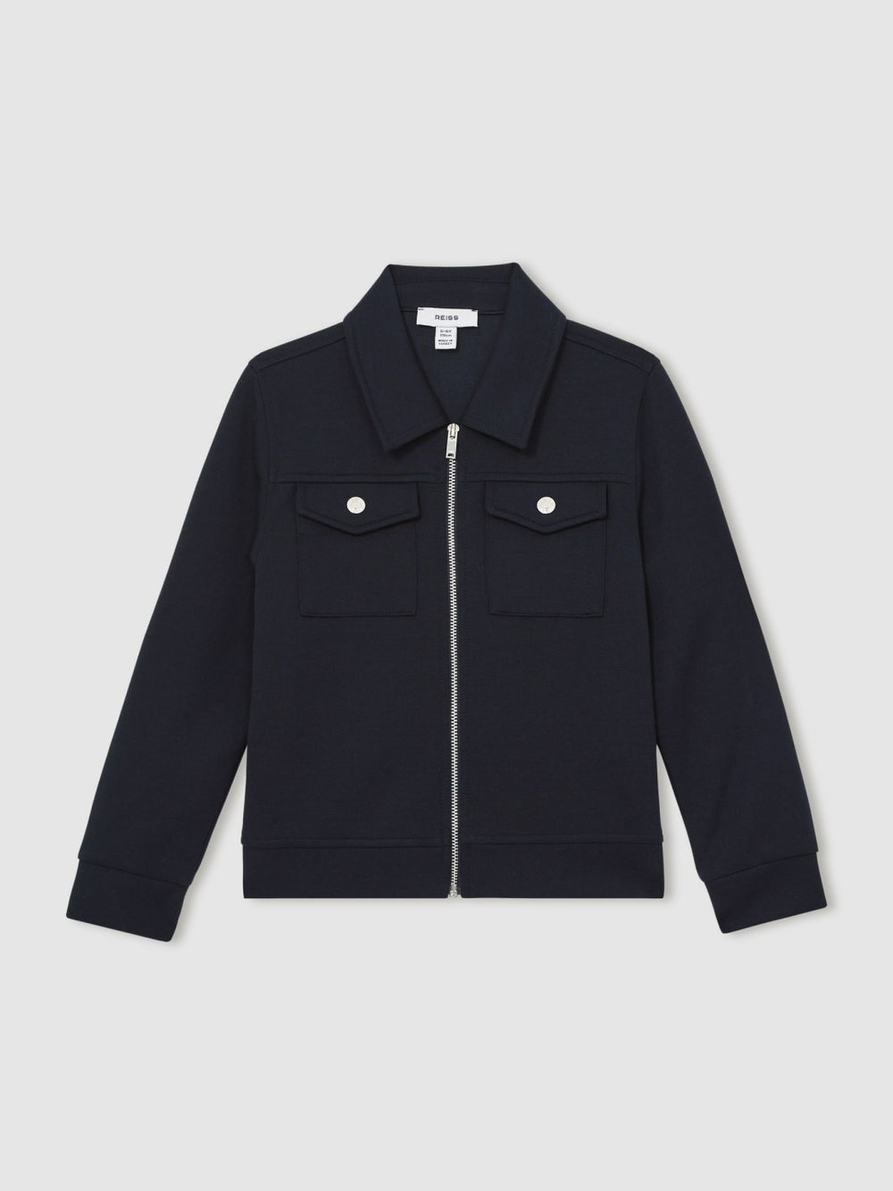 3-9 yrs Interlock Zip Through Overshirt in Navy Blue | Reiss For Sale