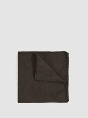Silk Blend Herringbone Pocket Square in Chocolate Brown | Reiss