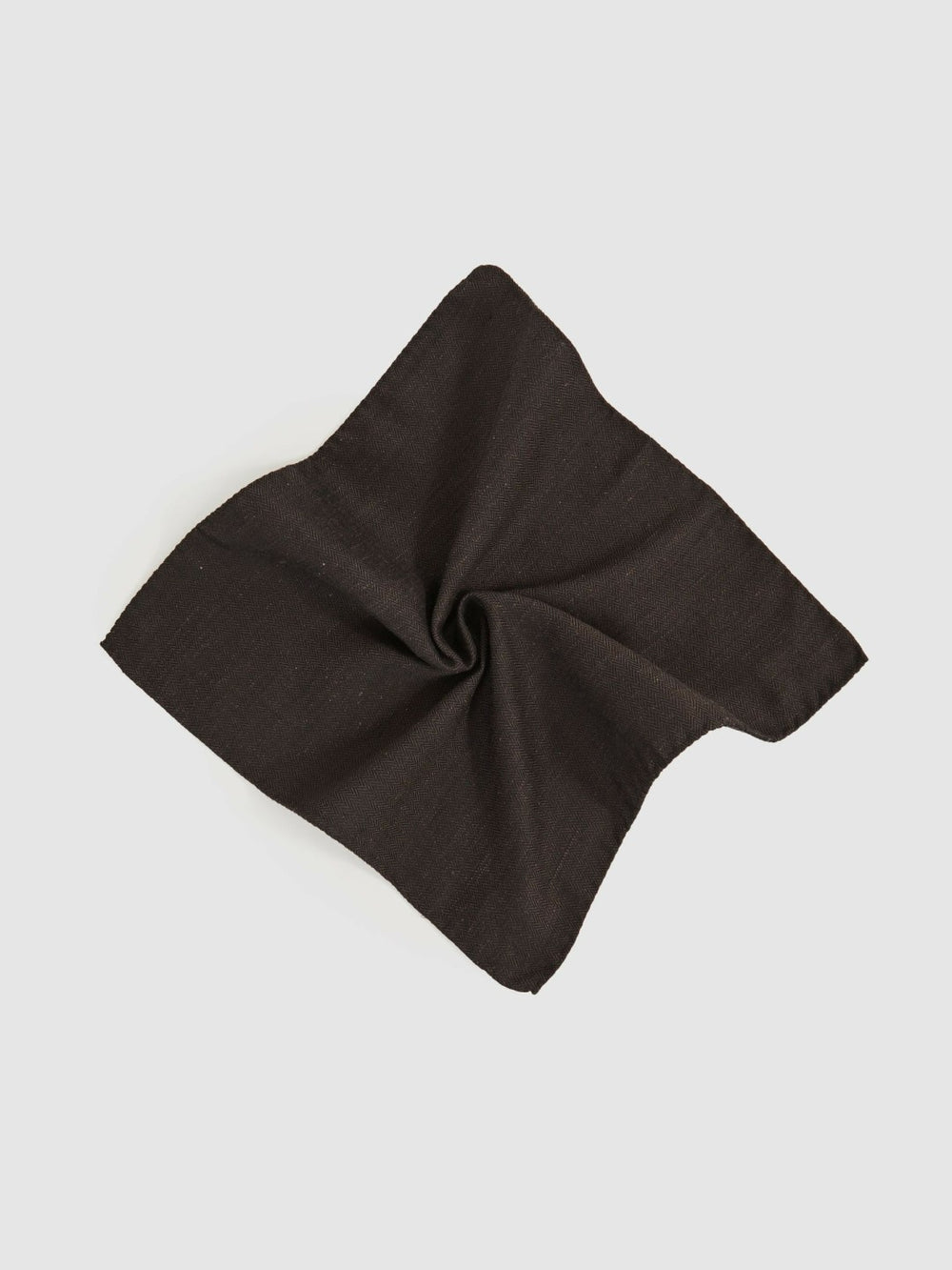 Silk Blend Herringbone Pocket Square in Chocolate Brown | Reiss