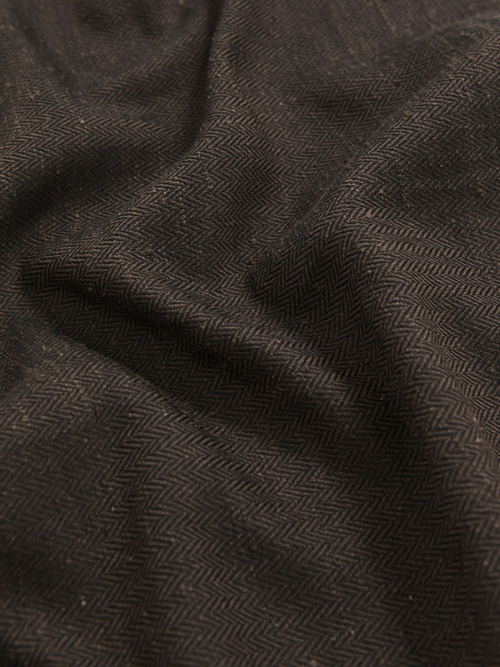 Silk Blend Herringbone Pocket Square in Chocolate Brown | Reiss