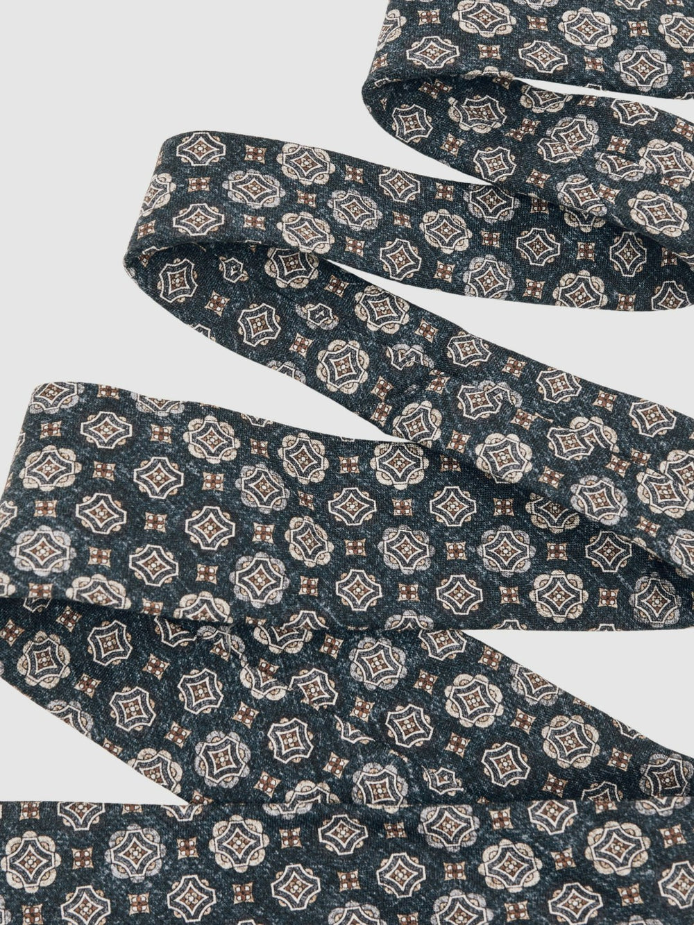 Silk Medallion Print Tie in Indigo Melange | Reiss US